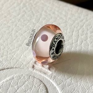 RETIRED Pandora Pink Polka Dots Murano Charm